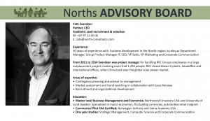 Norths Advisory Board Cato Svendsen 1 North Consultants