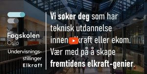 Fagskolen Oslo undervisningsstilling Elkraft video North Consultants